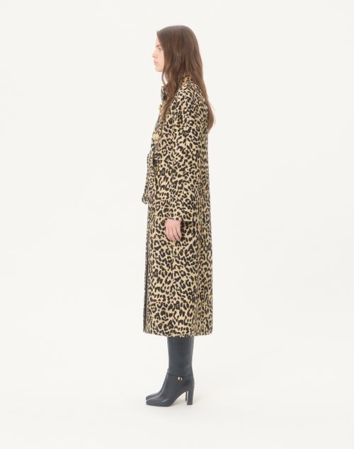 Valentino - Cloth Coat In Animalier Print - Animal Print - Woman - Coats And Outerwear